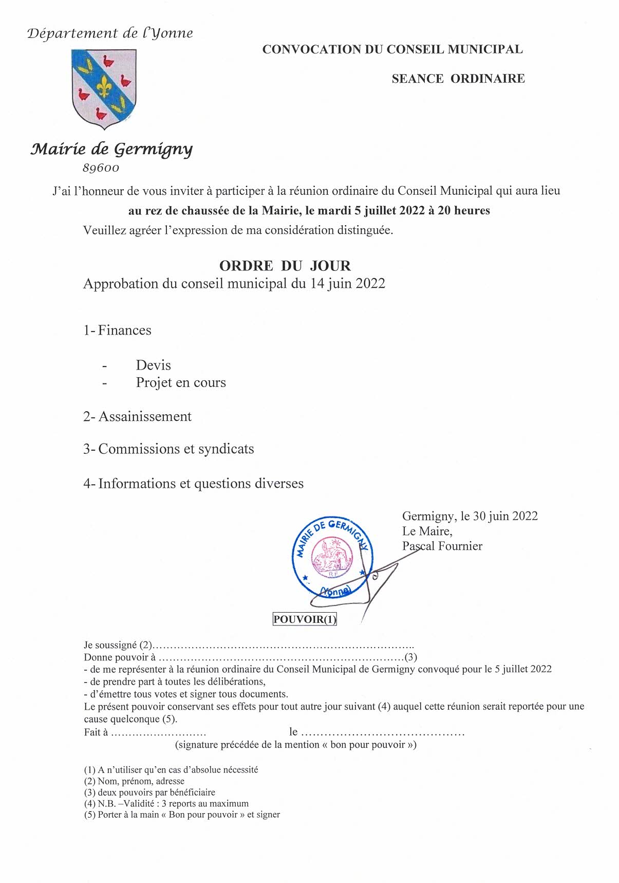 avis conseil municipal